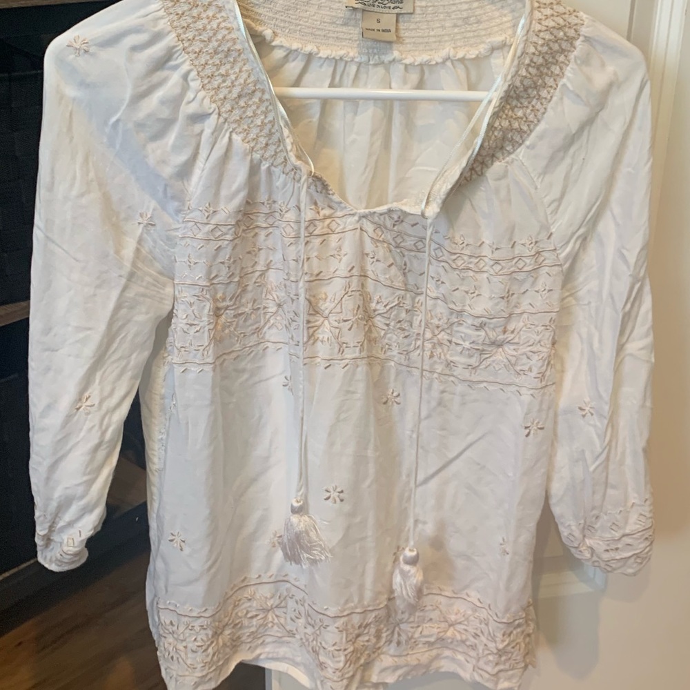Lucky brand white peasant top